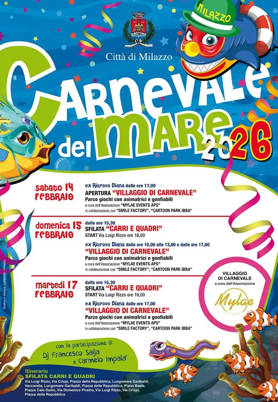 programma carnevale milazzo 2026